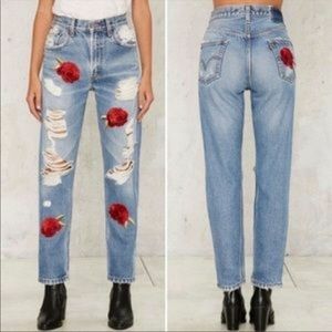 Nasty gal levi rose patched jeans